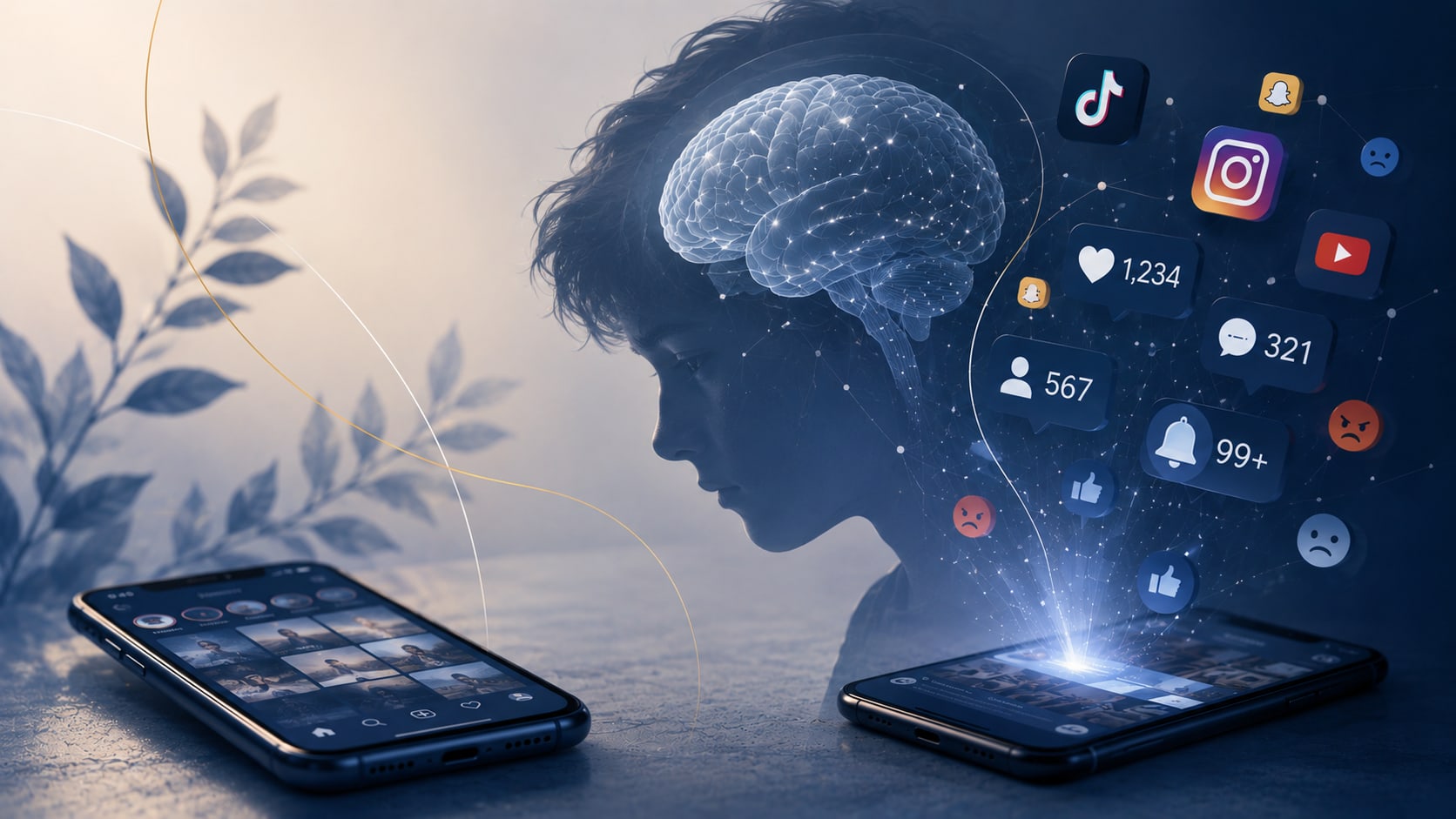 A $17 billion signal: what the Meta settlement means for young minds A young person's silhouette lit by a phone screen, surrounded by social media notifications and a glowing brain, illustrating how platform design affects the developing adolescent brain